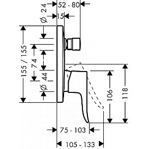 Смеситель для душа Hansgrohe Metris 31454000 купить в интернет-магазине сантехники Sanbest