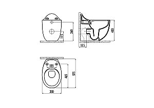 Унитаз приставной Creavit Foglia FG350-11 белый, безободковый купить в интернет-магазине Sanbest