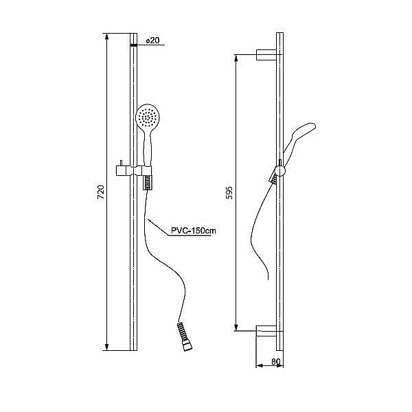 Душевой гарнитур PAINI Bergamo BRCR121L7 хром купить в интернет-магазине сантехники Sanbest
