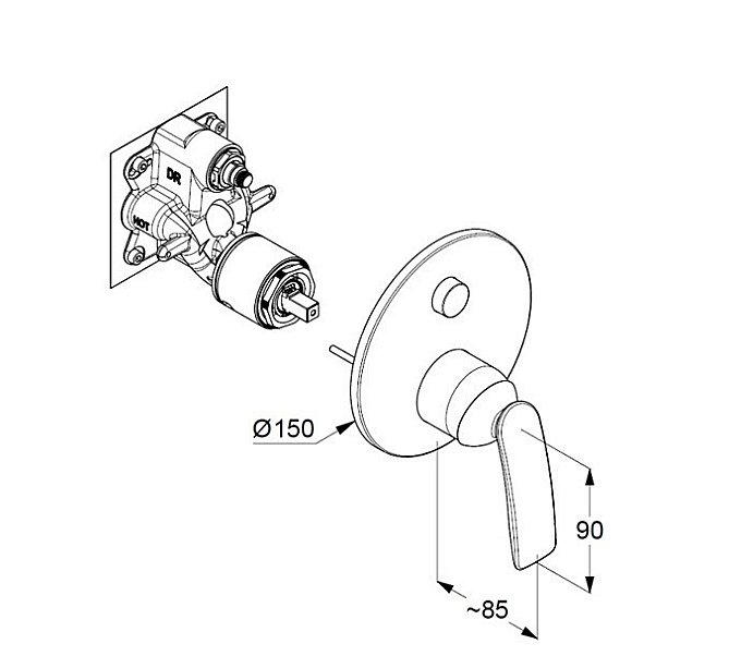 Смеситель для душа Kludi Balance 527598775 черный матовый купить в интернет-магазине сантехники Sanbest