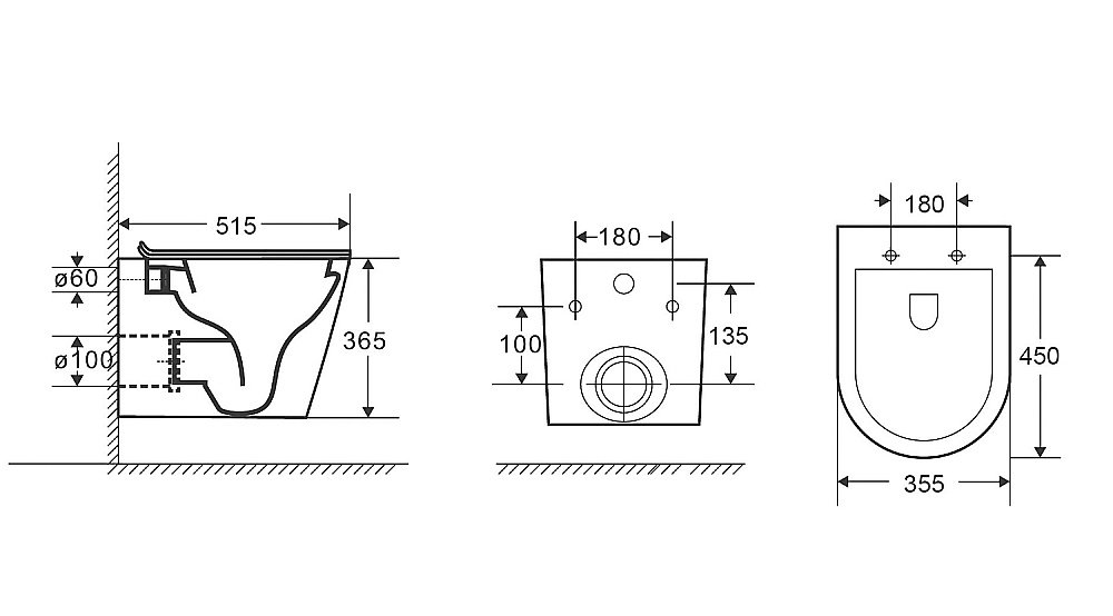 Унитаз подвесной Grossman Tornado GR-4478SQ безободковый, с крышкой микролифт, слив-торнадо купить в интернет-магазине Sanbest