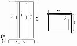 Душевая кабина Niagara Classic NG-33984-14QBKG 90x80 с гидромассажем купить в интернет-магазине Sanbest