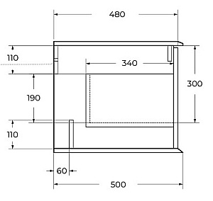 Тумба с раковиной Cezares IDRA 98 55807+50264 Nero opaco для ванной в интернет-магазине Sanbest