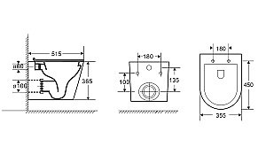 Унитаз подвесной Grossman Tornado GR-4478SQ безободковый, с крышкой микролифт, слив-торнадо купить в интернет-магазине Sanbest
