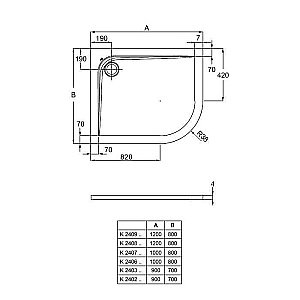 Душевой поддон Ideal Standard Ultra Flat K240301 90x70 купить в интернет-магазине Sanbest