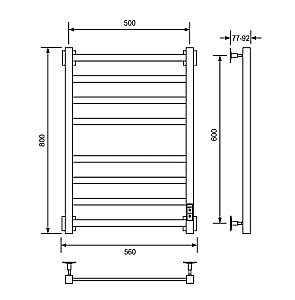 Полотенцесушитель электрический Veconi Barro-A B8050CH-A хром купить в интернет-магазине сантехники Sanbest