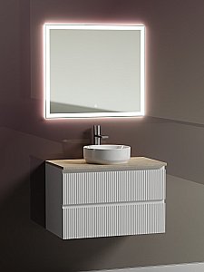Тумба с раковиной Sancos SNOB T 80 со столешницей, белая матовый для ванной в интернет-магазине Sanbest