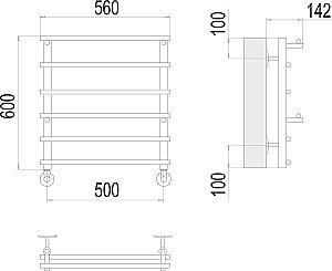 Полотенцесушитель водяной Terminus Вента П6 500х600 купить в интернет-магазине сантехники Sanbest