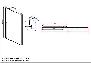 Душевая дверь Vincea LUGANO VDS-1L 160 хром/прозрачное купить в интернет-магазине Sanbest
