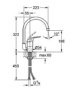 Смеситель для кухни Grohe Euroeco 32752 000 купить в интернет-магазине сантехники Sanbest