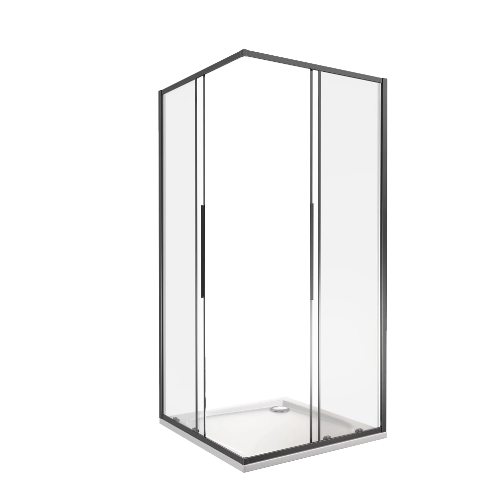 Душевой уголок Good Door IDEA CR-90-C-B стекло прозрачное/профиль черный купить в интернет-магазине Sanbest