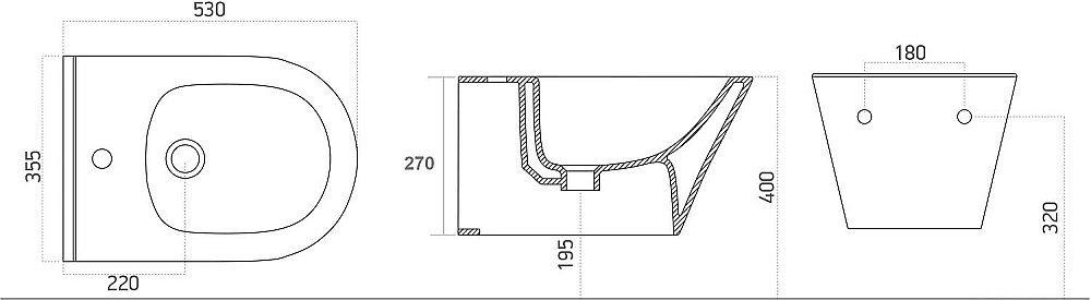 Биде подвесное Aquanet Lake 316464 черный матовый купить в интернет-магазине Sanbest
