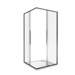 Душевой уголок Good Door IDEA CR-90-C-B стекло прозрачное/профиль черный купить в интернет-магазине Sanbest