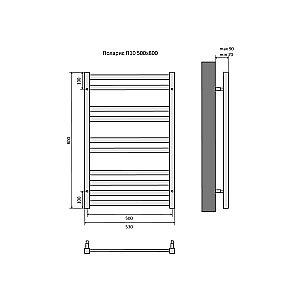 Полотенцесушитель водяной Aquatek Поларис AQ KO1080BL П10 50х80 черный муар купить в интернет-магазине сантехники Sanbest