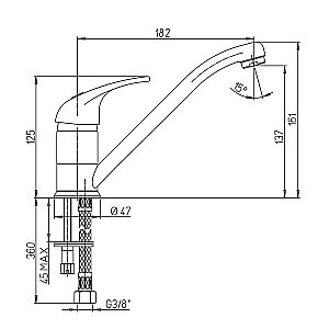 Смеситель для кухни PAINI Jolly 69CR573KM хром купить в интернет-магазине сантехники Sanbest