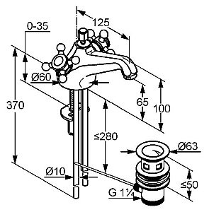 Смеситель для раковины Kludi Adlon 510120520 купить в интернет-магазине сантехники Sanbest