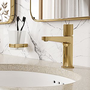 Смеситель для раковины WasserKRAFT Ems 7600 7603 золото купить в интернет-магазине сантехники Sanbest