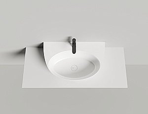 Раковина Salini ALDA WALL 03 140323M 71 из искусственного камня S-Stone, белая матовая купить в интернет-магазине Sanbest