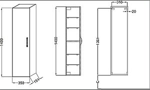 Пенал Jacob Delafon OLA EB396-J5 35 белый лак для ванной в интернет-магазине сантехники Sanbest