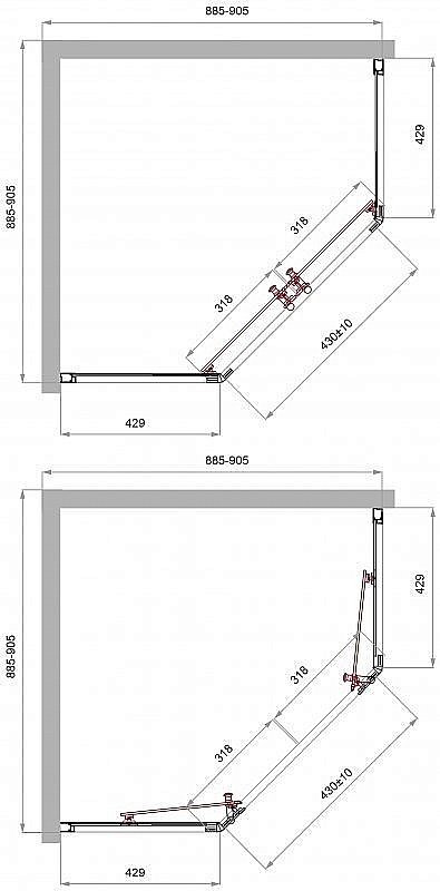 Душевой уголок BelBagno UNO 195-P-2 90x90 прозрачный/хром купить в интернет-магазине Sanbest