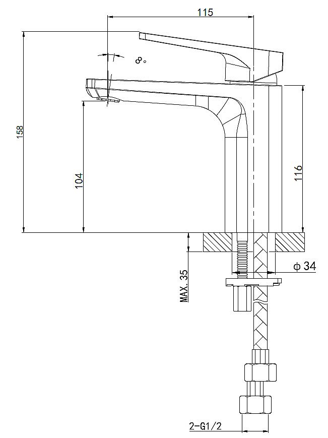 Смеситель для раковины WONZON & WOGHAND ATHENS, Хром (WW-081103-CR) купить в интернет-магазине сантехники Sanbest
