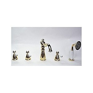 Смеситель для ванны Magliezza Grosso Bianco 50119-3 золото купить в интернет-магазине сантехники Sanbest