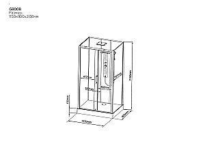 Душевая кабина Black & White Galaxy G8028 115x90 купить в интернет-магазине Sanbest