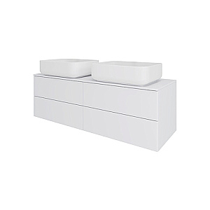 Тумба с раковиной Orange Otto 130 Ot-130TuMDF+B05-500W белая глянцевая для ванной в интернет-магазине Sanbest