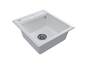 Кухонная мойка Paulmark STEPIA 45 + коландер ADVANCE PM114651-WH+A375-BS белый купить в интернет-магазине сантехники Sanbest