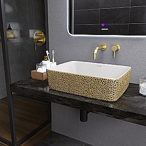 Раковина накладная Grossman Color GR-3016GWL золото купить в интернет-магазине Sanbest