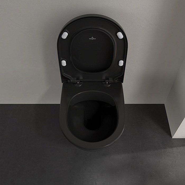 Унитаз подвесной Villeroy&Boch Subway 2.0 5614R0R7 черный матовый, безободковый купить в интернет-магазине Sanbest