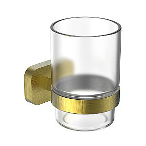 Стакан для зубных щеток с держателем WONZON & WOGHAND GRAFFITY WW-9321-BG брашированное золото купить в интернет-магазине сантехники Sanbest