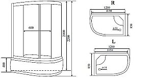 Душевая кабина Timo Comfort T-8820 120х85 стекло матовое купить в интернет-магазине Sanbest