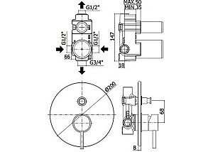 Смеситель для душа Paffoni Light LIG015NO (с внутренней частью) купить в интернет-магазине сантехники Sanbest