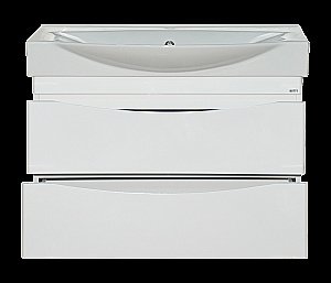 Тумба с раковиной подвесная Misty Элвис 85 белая эмаль для ванной в интернет-магазине Sanbest