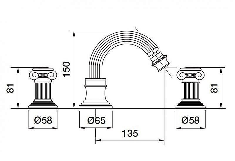 Смеситель для биде Cezares APHRODITE-BBS2-01-O хром купить в интернет-магазине сантехники Sanbest