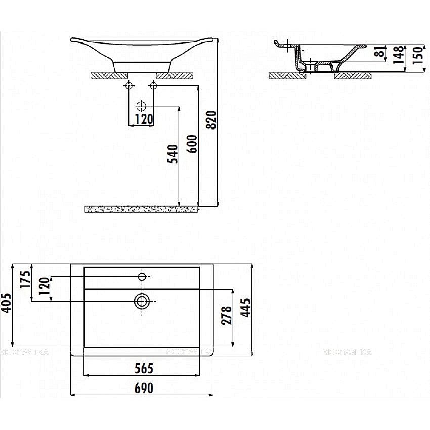 Раковина Creavit Minimal 69 MN070.00000 белая купить в интернет-магазине Sanbest