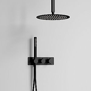 Душевая система WasserKraft A7488.152.160 с термостатом, черный Soft-touch купить в интернет-магазине сантехники Sanbest