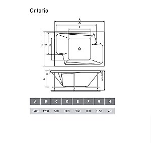 Ванна акриловая Vayer Ontario 190x125 купить в интернет-магазине Sanbest