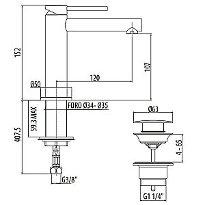 Смеситель для раковины Gattoni Circle One 9042/90C0 купить в интернет-магазине сантехники Sanbest