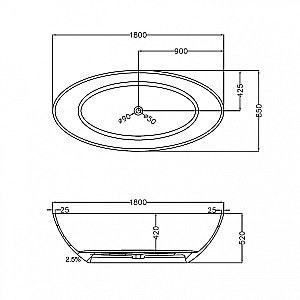 Ванна Abber Kristall 180x85 AT9702Vesuvian оливковая купить в интернет-магазине Sanbest
