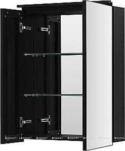 Зеркальный шкаф De Aqua Алюминиум 261757 60 черный купить в интернет-магазине сантехники Sanbest