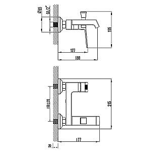 Смеситель для ванны Azario EXQUISITE AZ-VSN238340C хром купить в интернет-магазине сантехники Sanbest