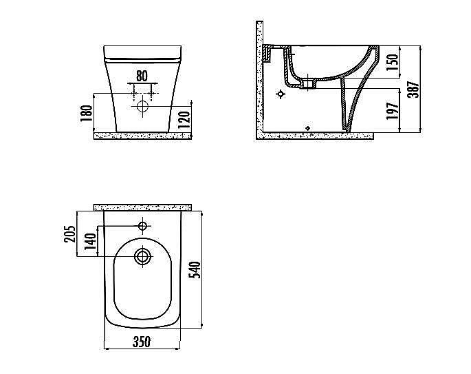Биде напольное Creavit Solo SO500-00CB00E-0000 купить в интернет-магазине Sanbest