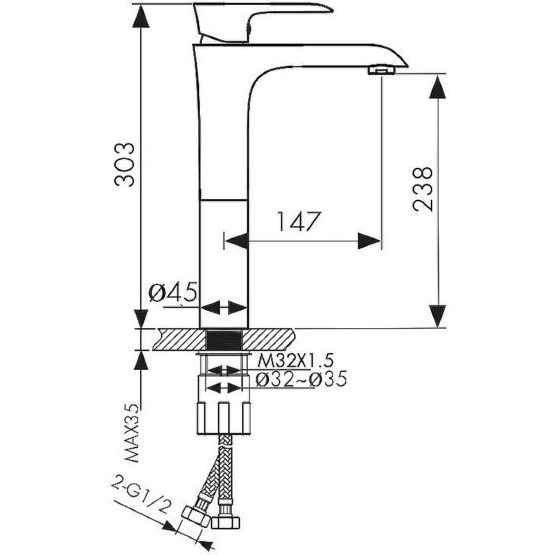 Смеситель для раковины Kaiser Nove 06111 купить в интернет-магазине сантехники Sanbest