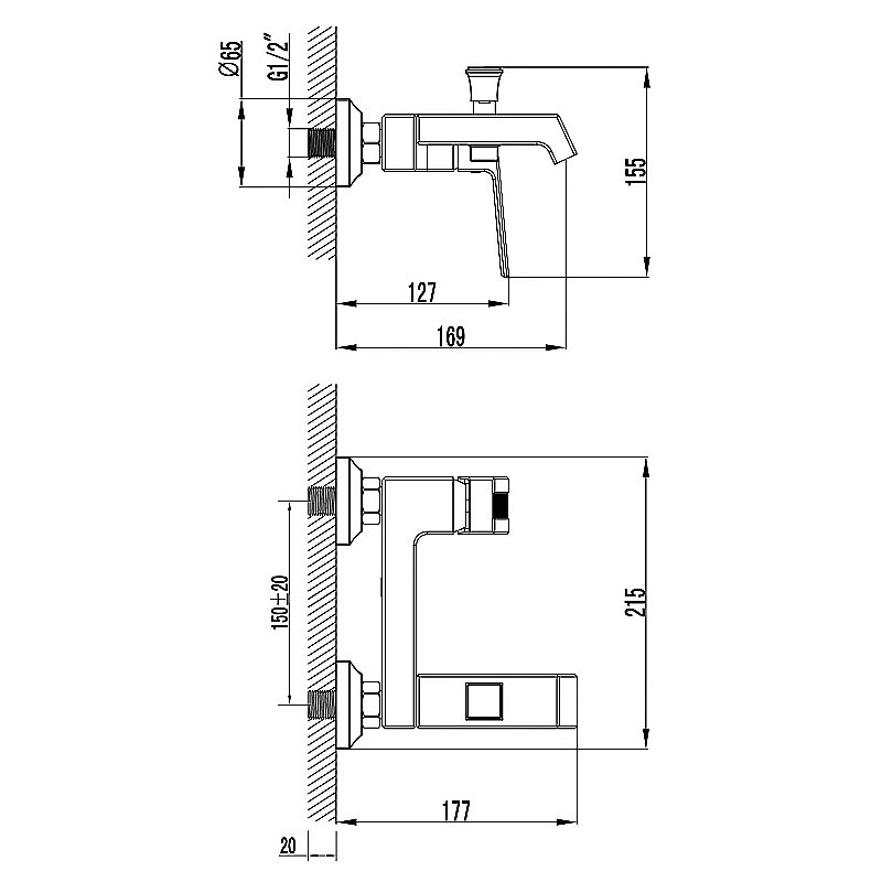 Смеситель для ванны Azario EXQUISITE AZ-VSN238340C хром купить в интернет-магазине сантехники Sanbest
