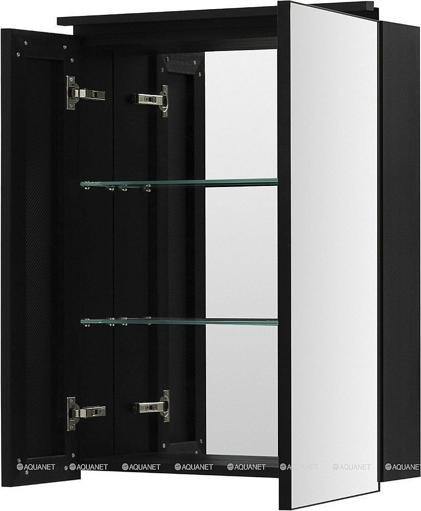 Зеркальный шкаф De Aqua Алюминиум 261757 60 черный купить в интернет-магазине сантехники Sanbest