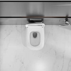 Унитаз подвесной Abber Rechteck AC1217 белый, безободковый, с крышкой микролифт, слив торнадо купить в интернет-магазине Sanbest