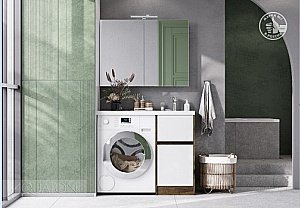 Тумба с раковиной Акватон Лондри 40 дуб рустикальный/белый для ванной в интернет-магазине Sanbest