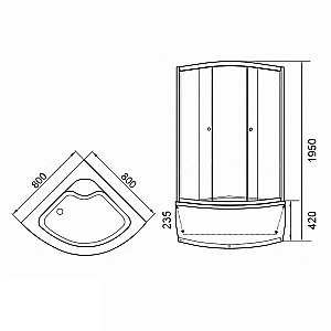 Душевой уголок Parly 80х80 ZF80N стекло матовое/профиль матовый хром купить в интернет-магазине Sanbest